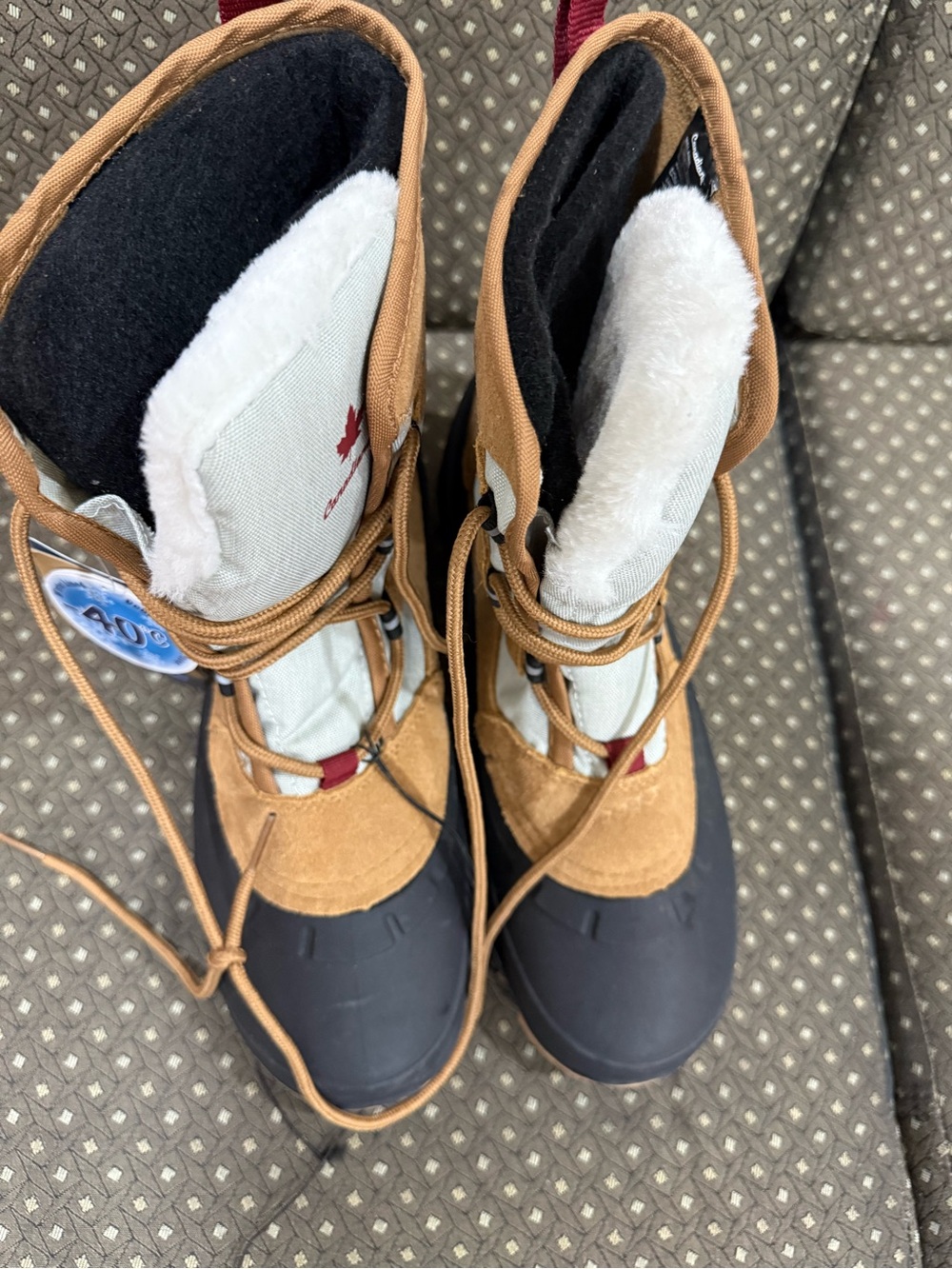 Men women Winter Snow Boots - Brown and Black